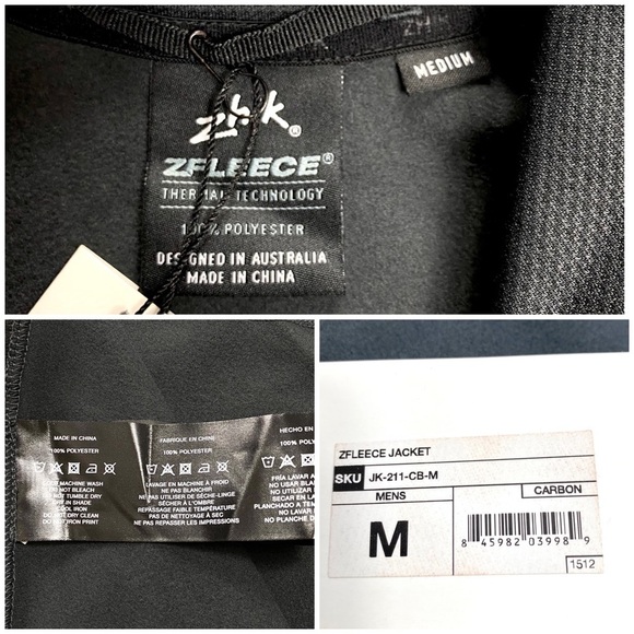 Zhik ZFleece Zip up Jacket in Gray JK-211-CB-M New - Picture 5 of 10